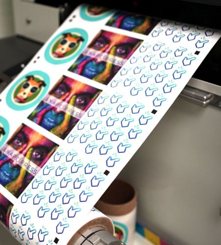 Image of the SnapPress LP-1 printing high quality, durable labels
