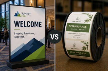 Custom sign vs label graphic