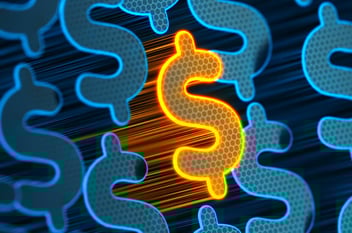 Image of a yellow dollar sign, representing the cost of a digital label press.