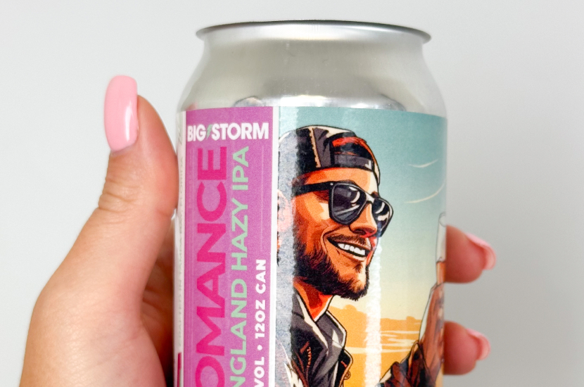 Image of a beer can with a SnapPress LP-1 label, showcasing how packaging and label design can be imperative for a products success.