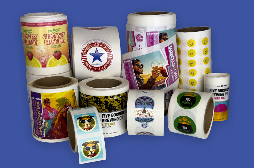 Images of labels, showcasing the quality of the SnapPress LP-1 label printer.