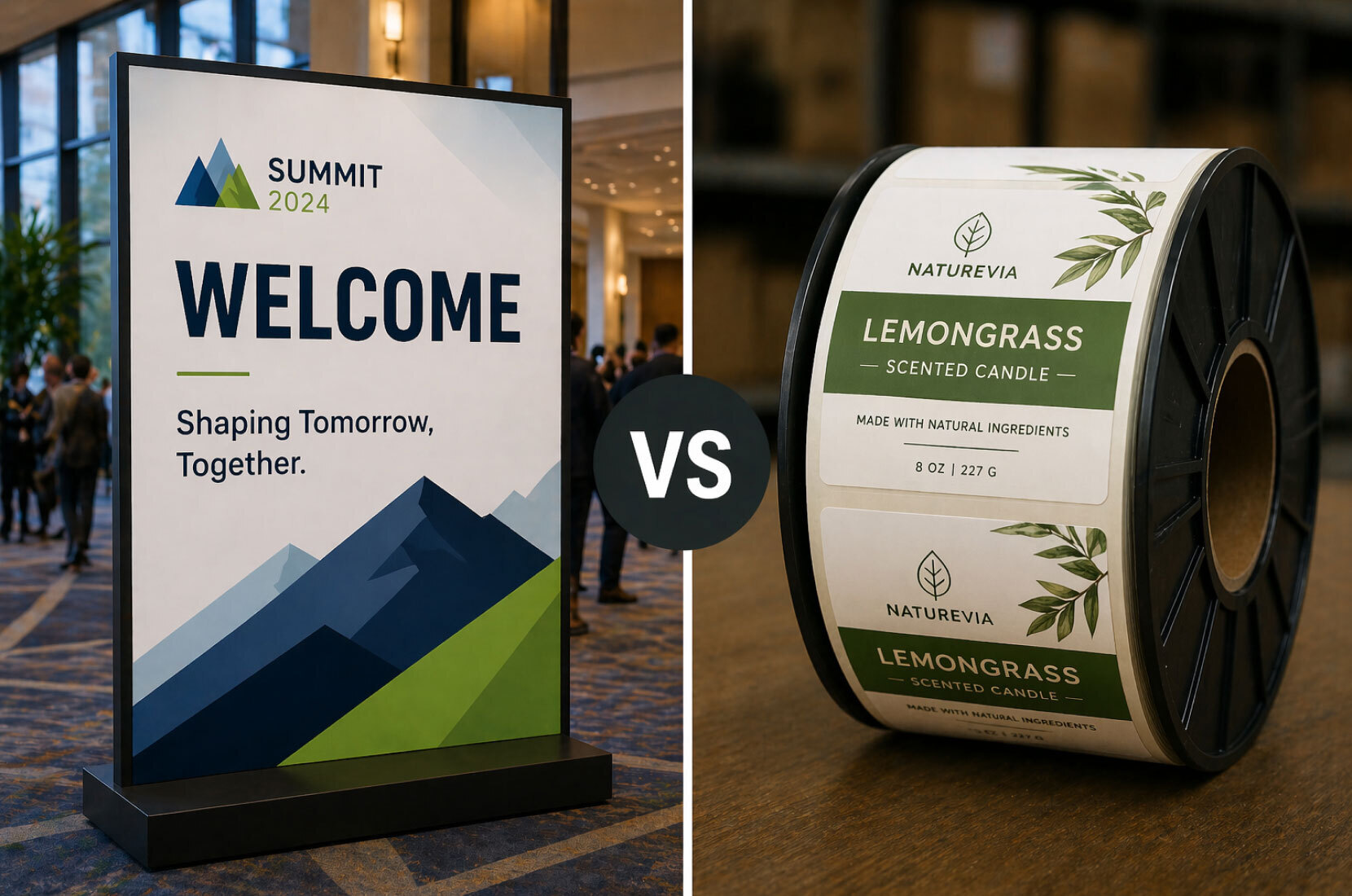 Custom sign vs label graphic