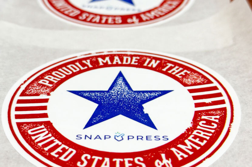 Made in the USA label by SnapPress